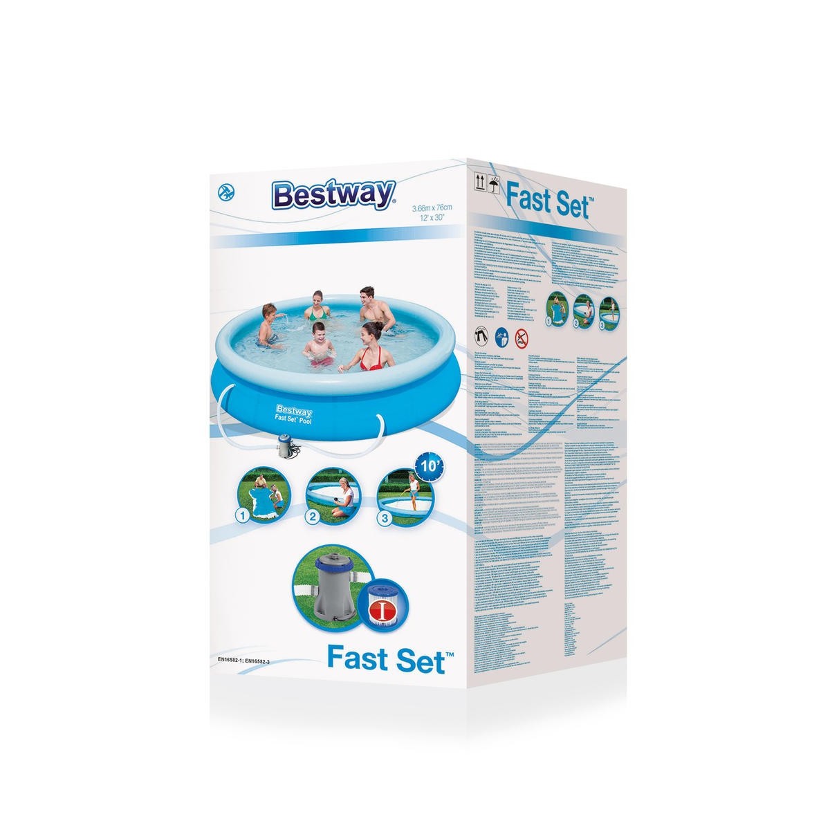 bestway-piscina-gonfiabile-rotonda-366x76-fuoriterra-con-pompa-filtro-cartuccia - Novapoli