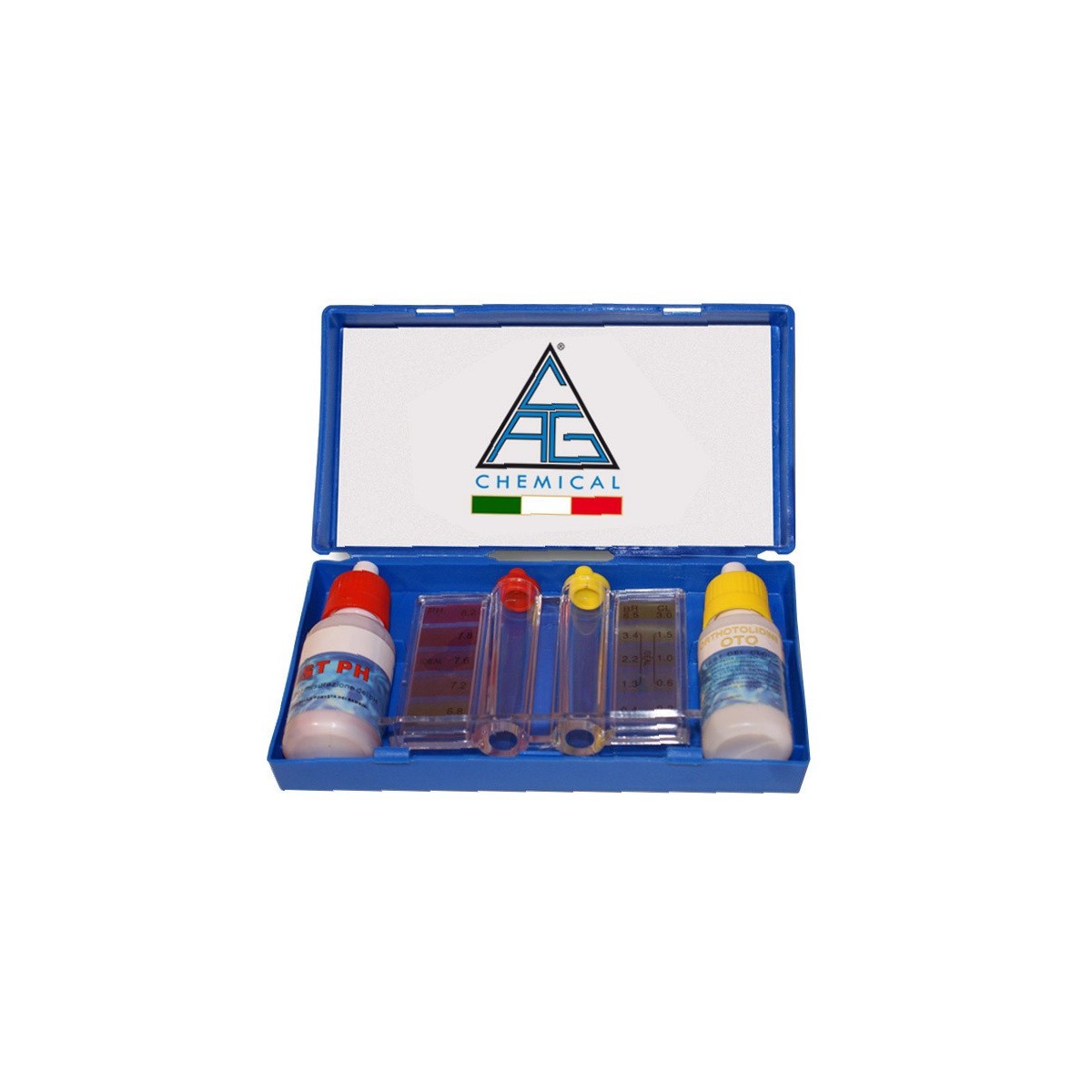 kit-pulizia-manutenzione-acqua-piscina-cloro-antialghe-riduttore-ph-test-analisi - Novapoli