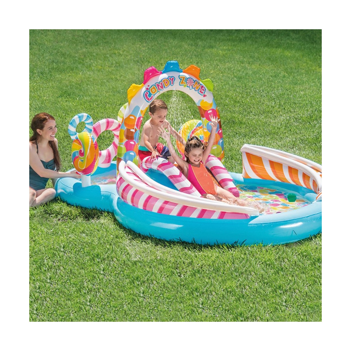 parco-acquatico-bambini-candyzone-gonfiabile-intex-giardino-gioco-piscina - Novapoli