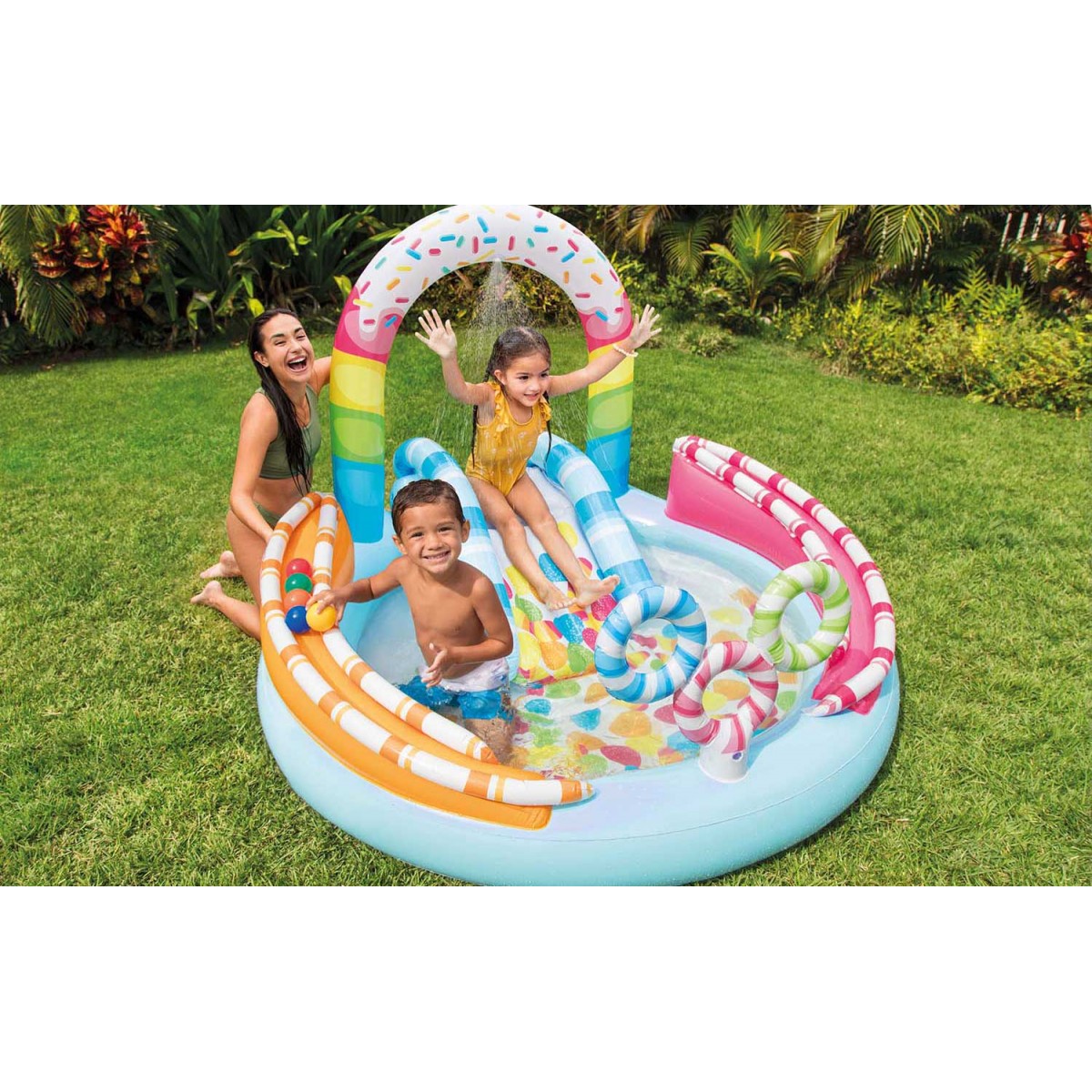 parco-acquatico-colorato-gonfiabile-piscina-con-palline-per-bimbi-anelli - Novapoli