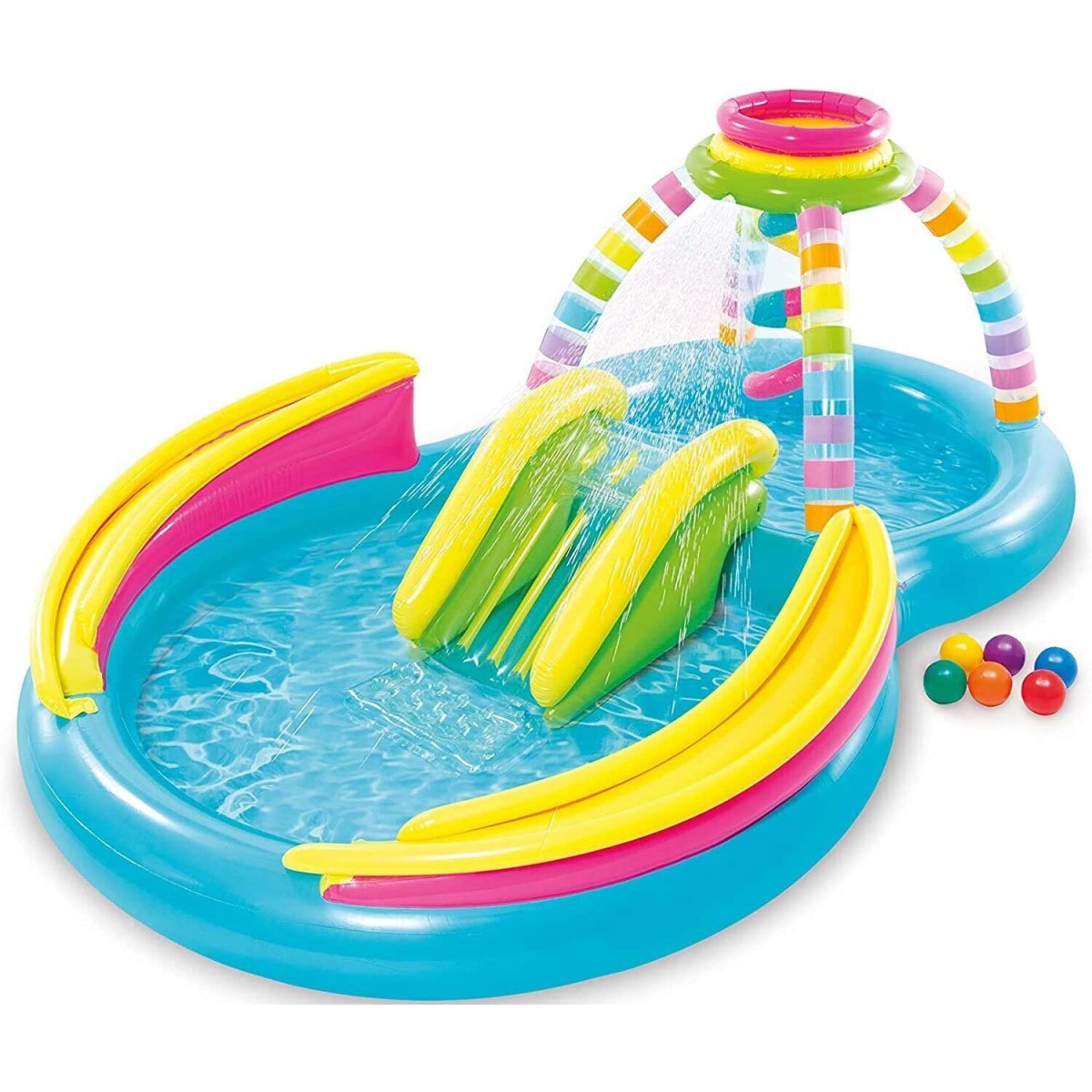 Parco Acquatico Colorato Palline Gonfiabile Piscina con Scivolo per Bimbi - Novapoli Parco Acquatico Colorato Palline Gonfiabile Piscina con Scivolo per Bimbi