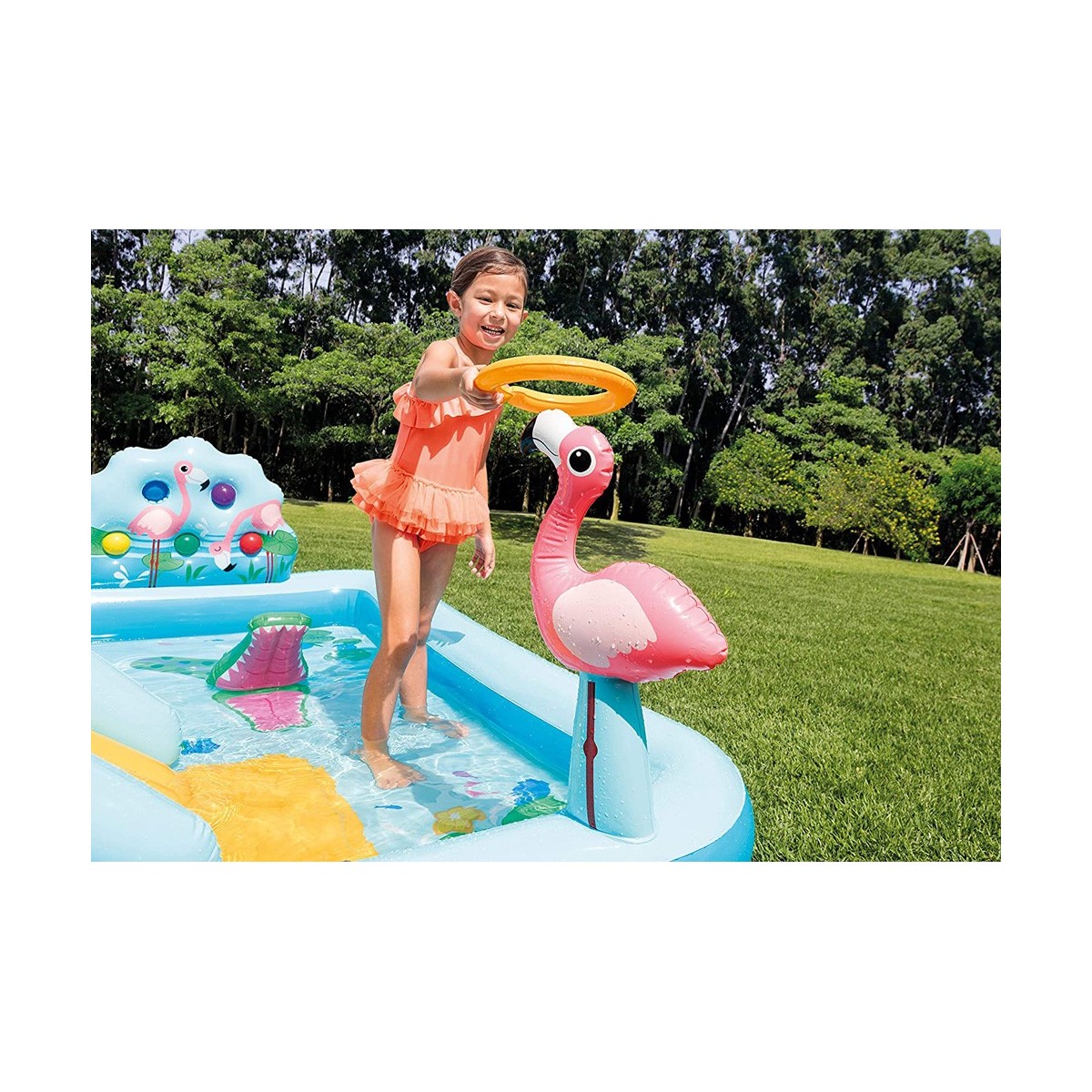 parco-acquatico-con-scivolo-per-bambini-piscina-gonfiabile-giungla-con-palline - Novapoli