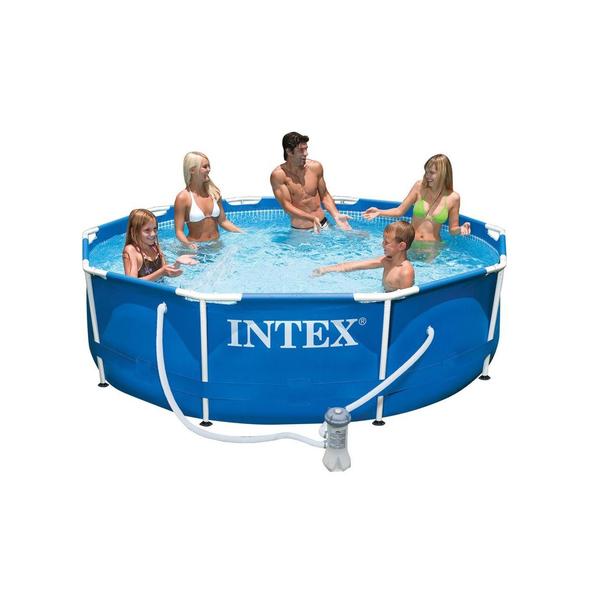 Piscina 305x76 Intex Frame Fuori Terra Rotonda con Pompa a Cartuccia da Esterno