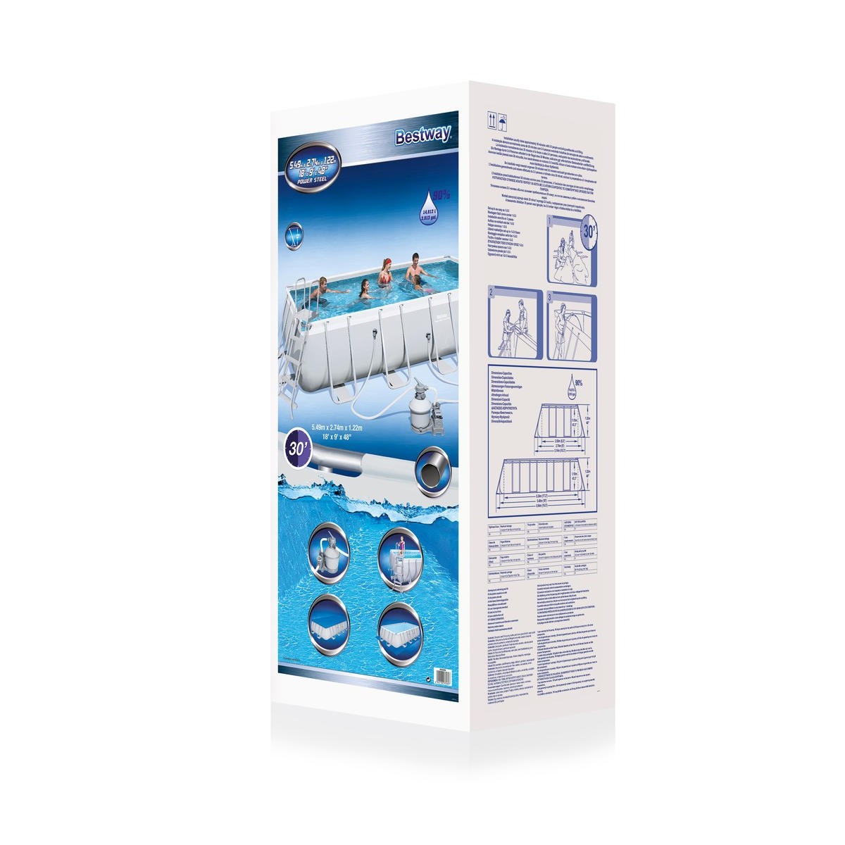 piscina-frame-fuori-terra-549x274x122-rettangolare-con-filtro-a-sabbia-scaletta - Novapoli