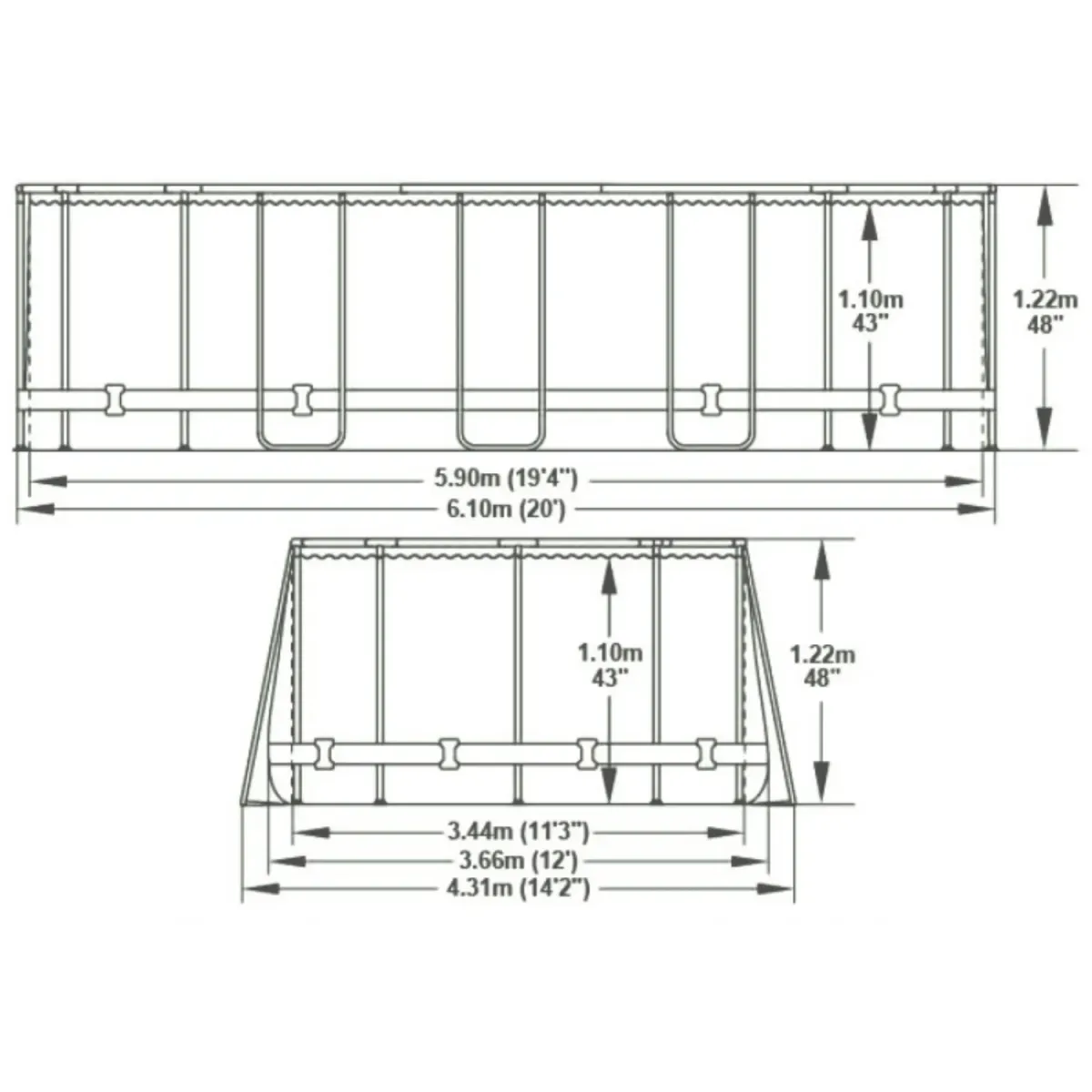 piscina-fuori-terra-610x366x122-cm-rivestimento-in-legno-con-pompa - Novapoli