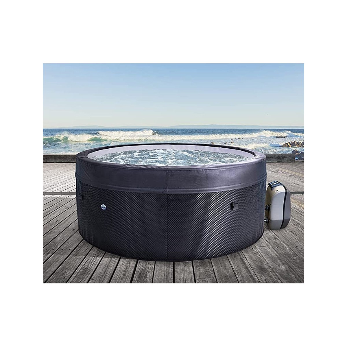 piscina-idromassaggio-spa-156x70-mobili-rotonda-riscaldata-4-adulti-semi-rigida - Novapoli