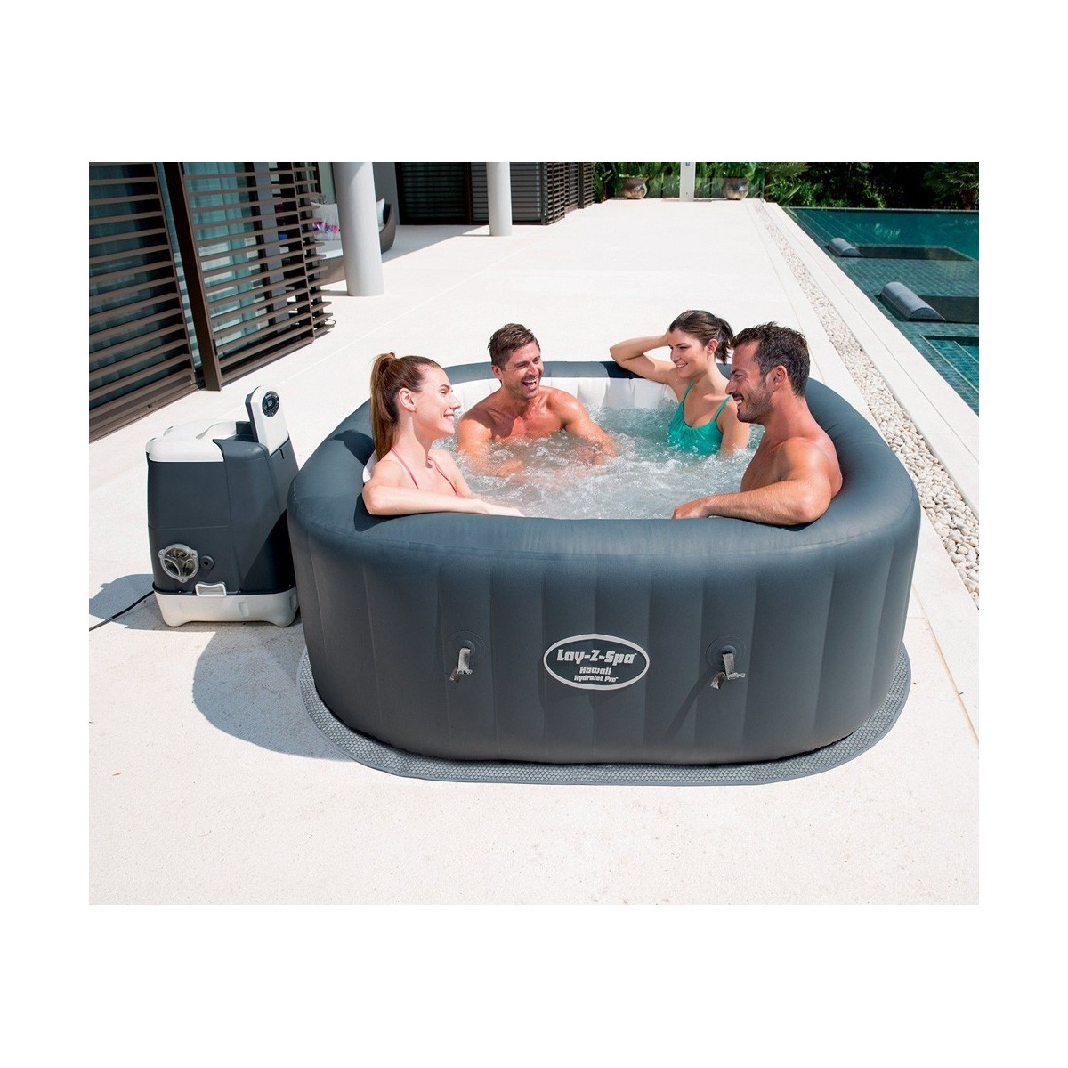 Piscina Idromassaggio Spa 180x180 Quadrata Acqua Riscaldata 4 6 Adulti Bestway