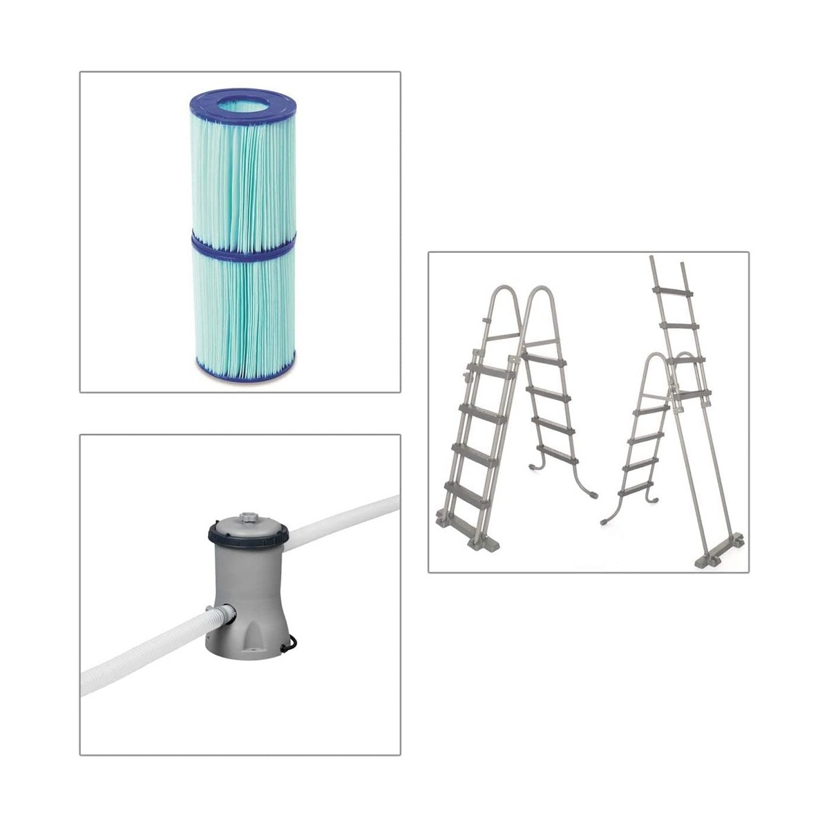 piscina-rettangolare-per-esterno-4x2-con-scaletta-pompa-filtro-a-cartuccia-frame - Novapoli