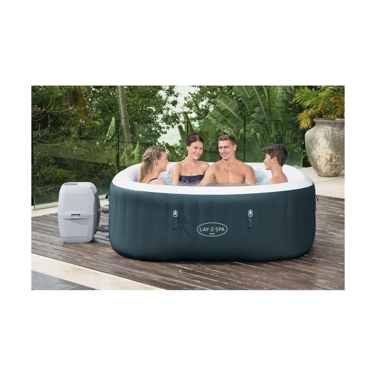 piscina-spa-lay-z-ibiza-quadrata-riscaldata-vasca-idromassaggio-6-posti - Novapoli