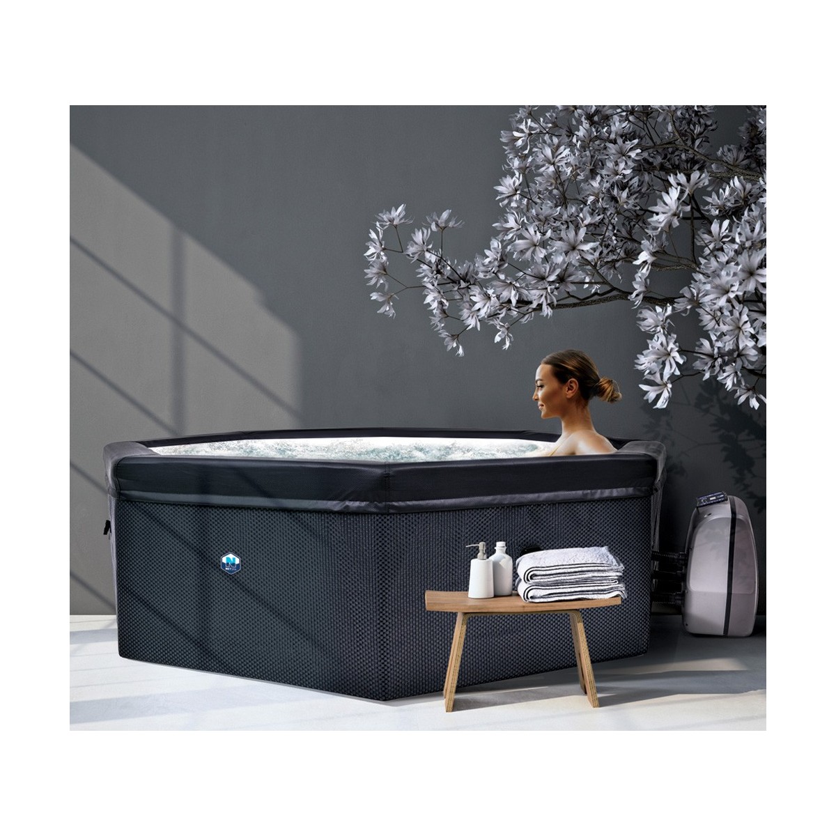 piscina-vasca-idromassaggio-spa-193x73-con-mobili-6-persone-filtro-semi-rigida - Novapoli