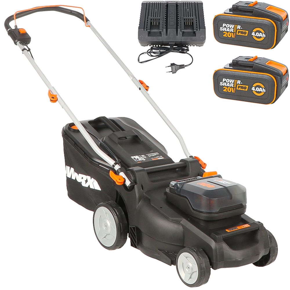 Worx Nitro WG737E - Tagliaerba a batteria - 2x20V/4Ah - Taglio 37cm